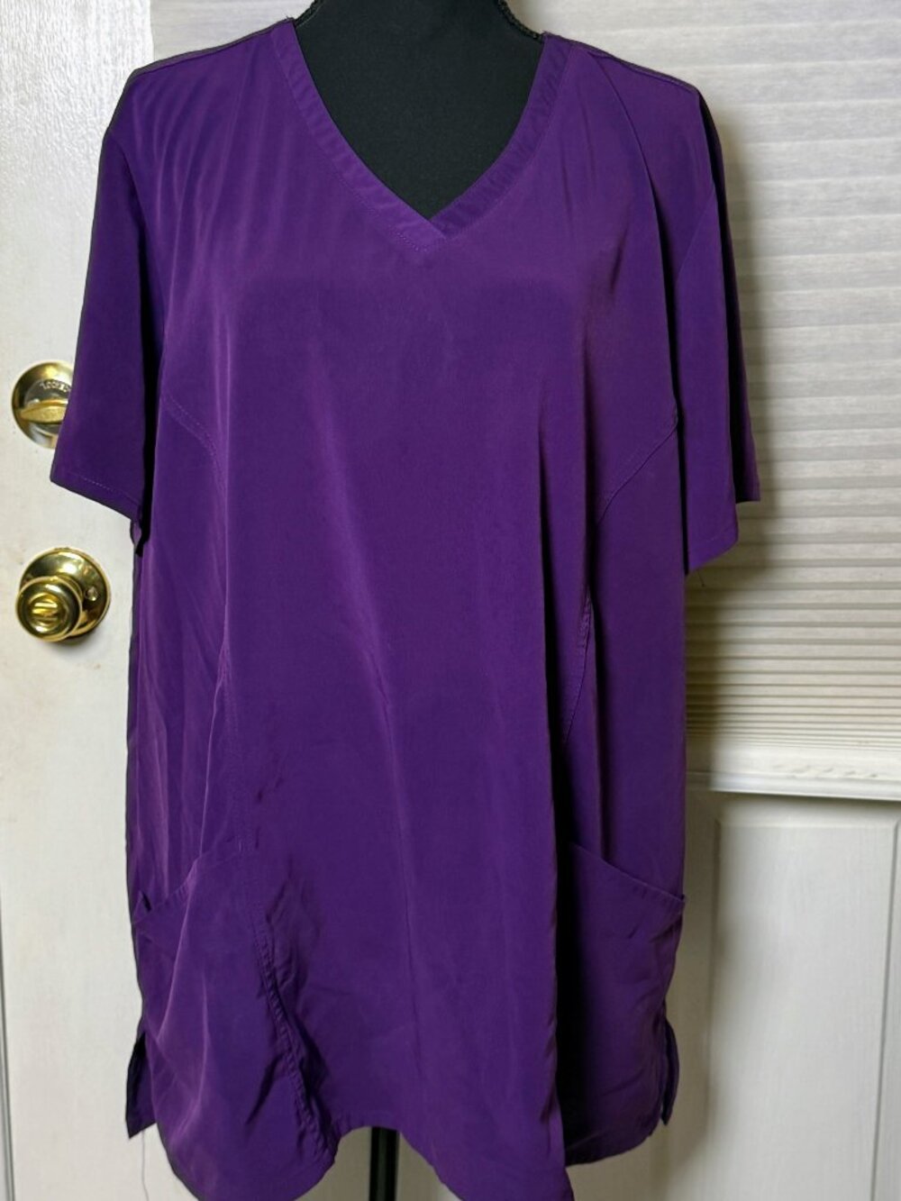 Willow Brook Purple Medical Scrub Top Women’s Plus Size 2XL Worn